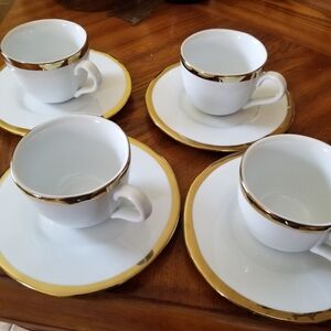 Pottery Barn Caroline Flat Cups and Saucers Set